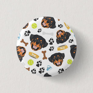 Smiling Dog Rottweiler 3 Cm Round Badge