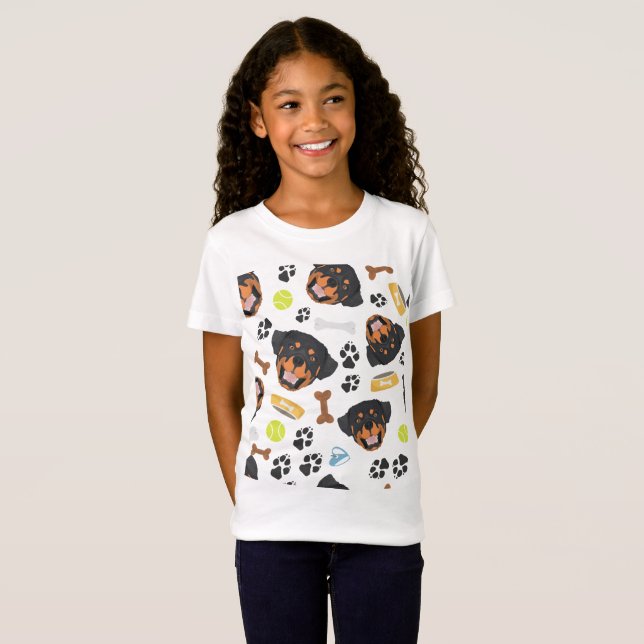 Smiling Dog Rottweiler T-Shirt (Front Full)