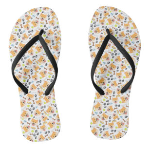 Smiling Dog Shiba Inu Flip Flops