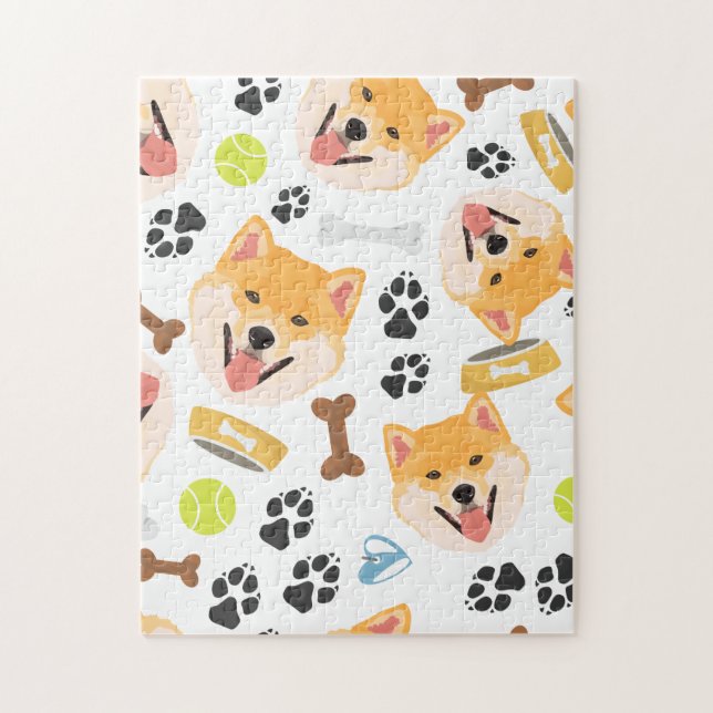Smiling Dog Shiba Inu Jigsaw Puzzle (Vertical)
