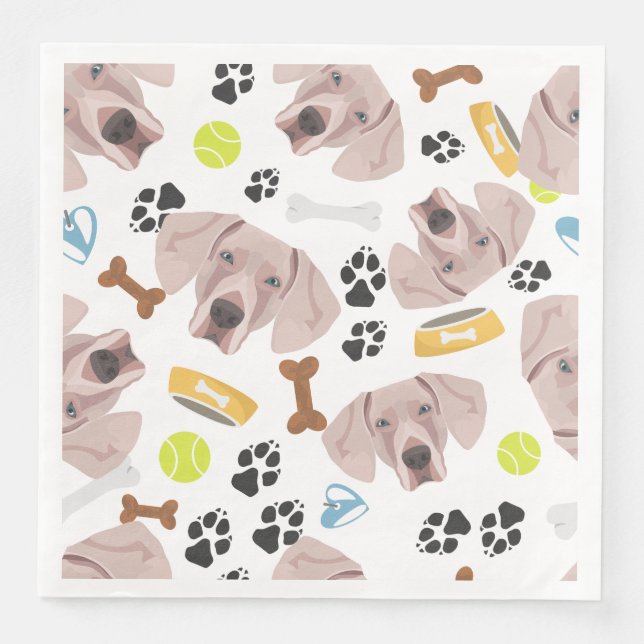 Smiling Dog Weimaraner Napkin (Front)