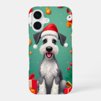 Smiling Dog with Santa Hat