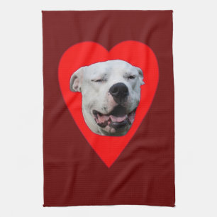 Smiling Dogo Argentino Tea Towel