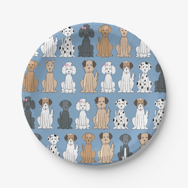Smiling Dogs   Paper Plate (Front)