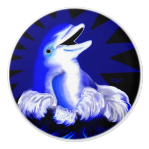 Smiling Dolphin Ceramic Knob