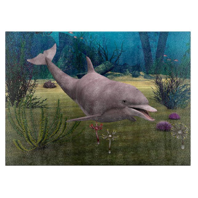Smiling Dolphin Cutting Board (Front)