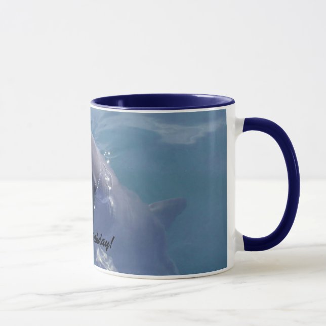 Smiling Dolphin  Happy Birthday! Mug (Right)