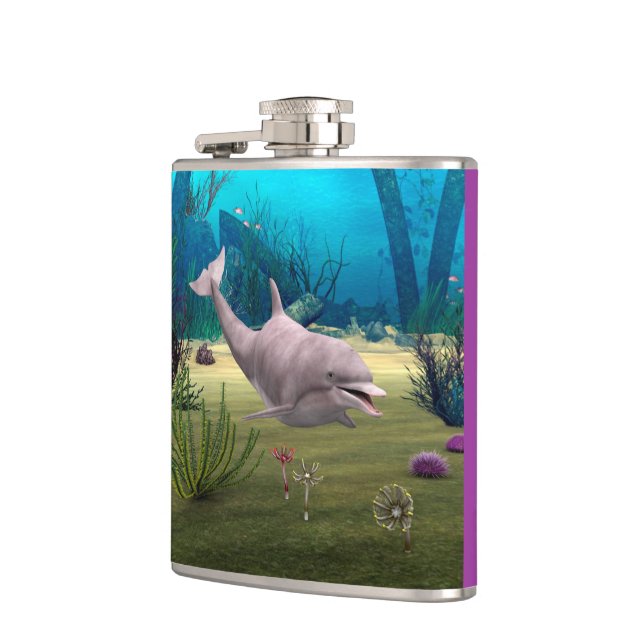 Smiling Dolphin Hip Flask (Left)