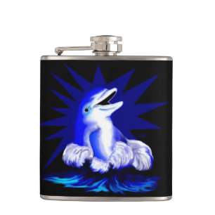 Smiling Dolphin Hip Flask