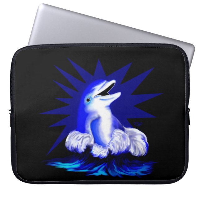 Smiling Dolphin Laptop Sleeve (Front)