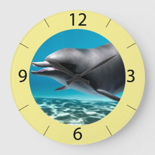 Smiling Dolphin Large Clock