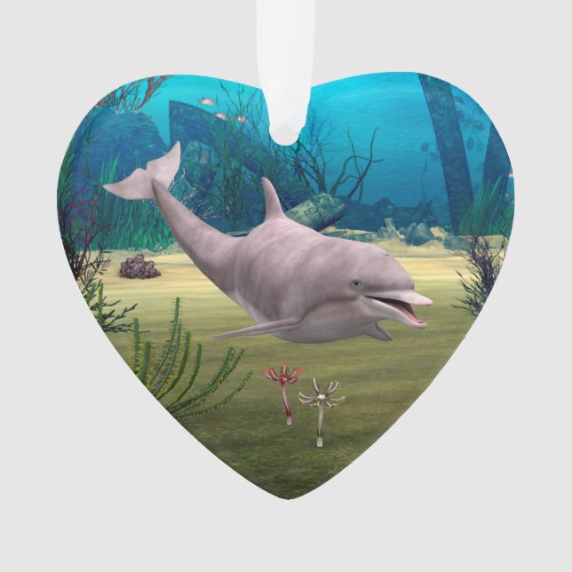 Smiling Dolphin Ornament (Front)
