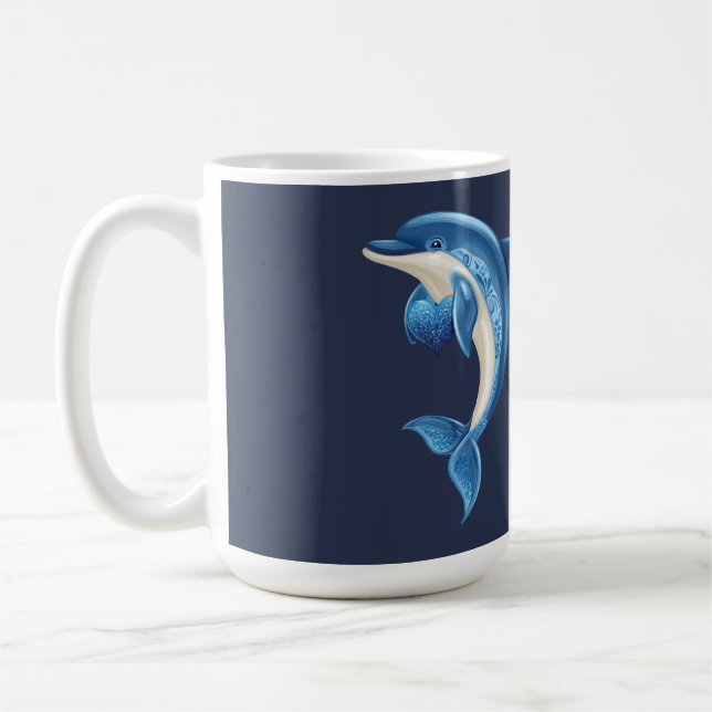 Smiling Dolphin Pillow Coffee Mug (Left)