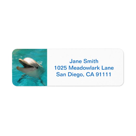 Smiling Dolphin Return Address Label