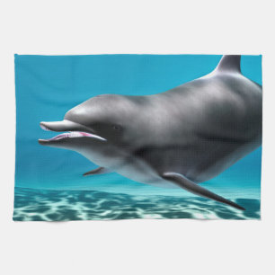 Smiling Dolphin Tea Towel
