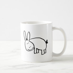 smiling donkey black coffee mug