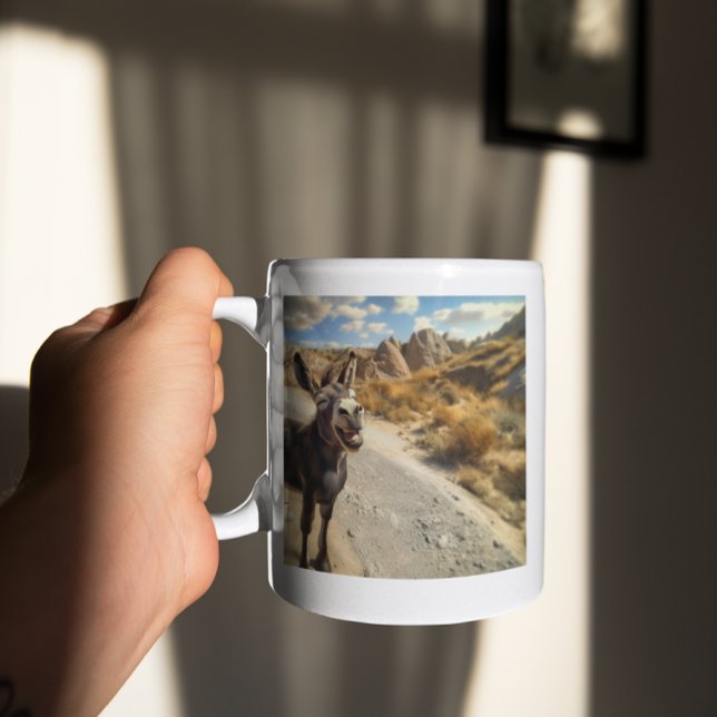 Smiling donkey, Oatman Arizona Two-Tone Coffee Mug (Creator Uploaded)