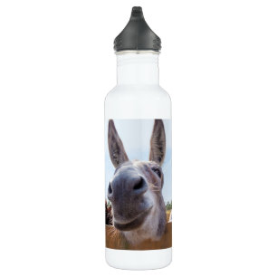 Smiling Donkey with a Silly Grin Water Bottle