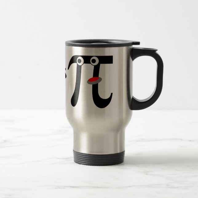 Smiling Eats Pi Aluminium Travel Mug (Right)