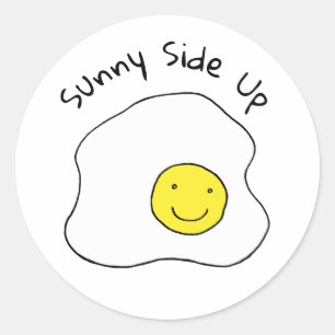 Smiling Egg Sunny Side Up Breakfast Food Classic Round Sticker