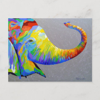 Smiling elephant postcard