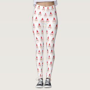 Smiling Elf Red Hat Winter Holiday Christmas Cute Leggings
