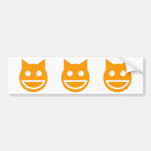 Smiling Emoji Cat Bumper Sticker
