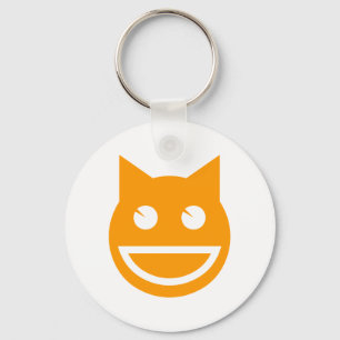 Smiling Emoji Cat Key Ring