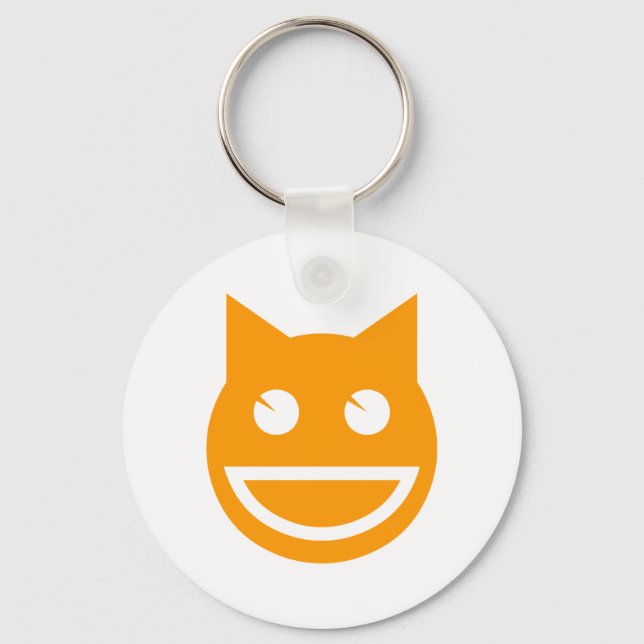Smiling Emoji Cat Key Ring (Front)