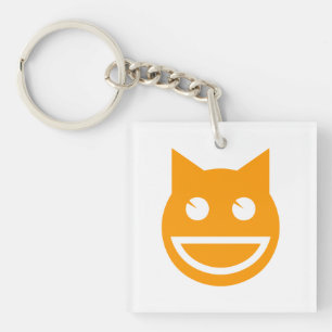 Smiling Emoji Cat Key Ring