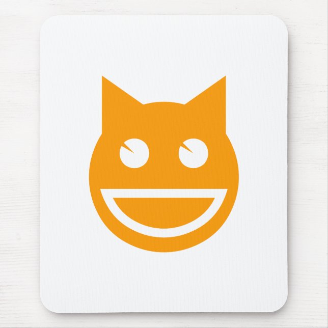 Smiling Emoji Cat Mouse Mat (Front)