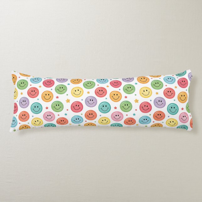 Smiling Emoji Pattern Body Cushion (Front)