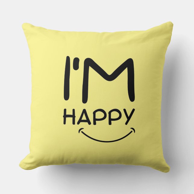 smiling emoji simple elegant  cushion (Front)