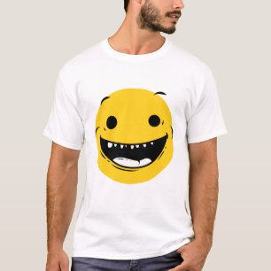 Smiling Emoji Simple Modern White Art Trendy T-Shirt