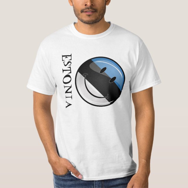 Smiling Estonian Flag T-Shirt (Front)