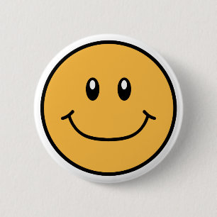 Smiling Face Button Orange 0001