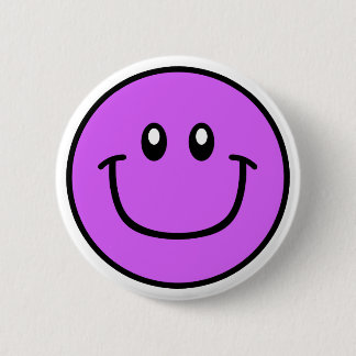 Smiling Face Button Purple 0003