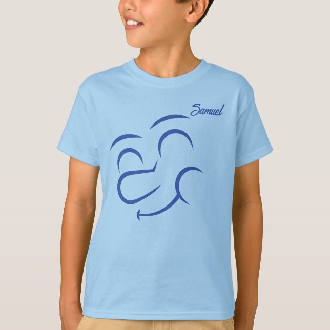 Smiling Face Customisable Boy's  T-Shirt (Front)
