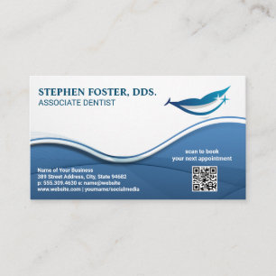 Smiling Face Dental Logo QR Code Business Card