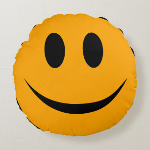 Smiling Face Emoji Round Cushion