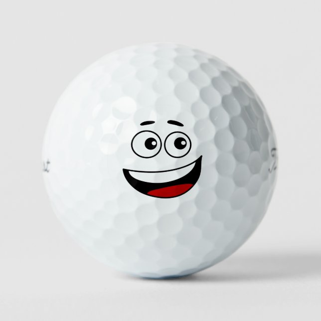 Smiling Face Emoticon Golf Balls (Front)