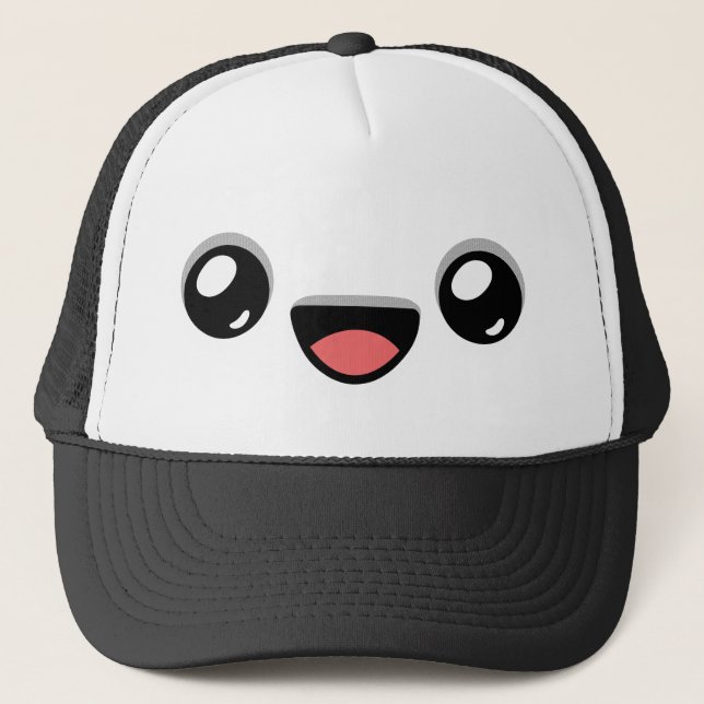 Smiling Face - Happy Jump Trucker Hat (Front)