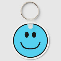 Smiling Face Keychain Blue 0002