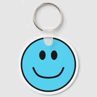 Smiling Face Keychain Blue 0002