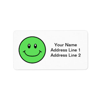 Smiling Face Labels Green 0001