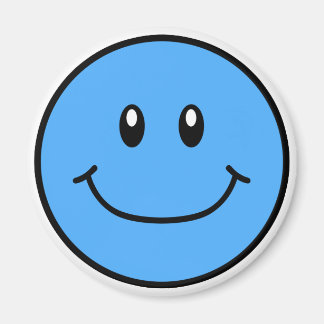 Smiling Face Magnet Blue 0001