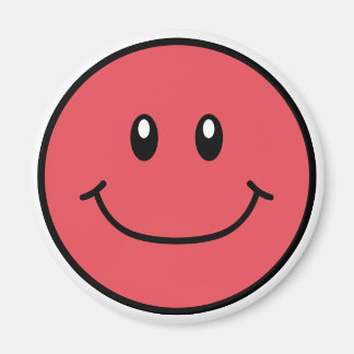 Smiling Face Magnet Red 0001