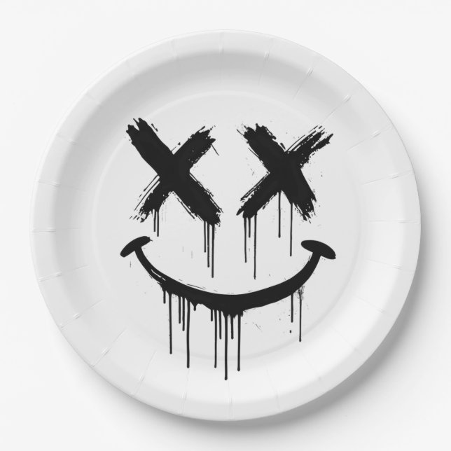 Smiling face. paper plate (Front)