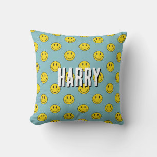 Smiling Face Pattern – Cute Yellow Smiles  custom  Cushion