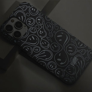 Smiling Face Pattern Playful Line Art Smile Black Case-Mate iPhone 14 Pro Max Case